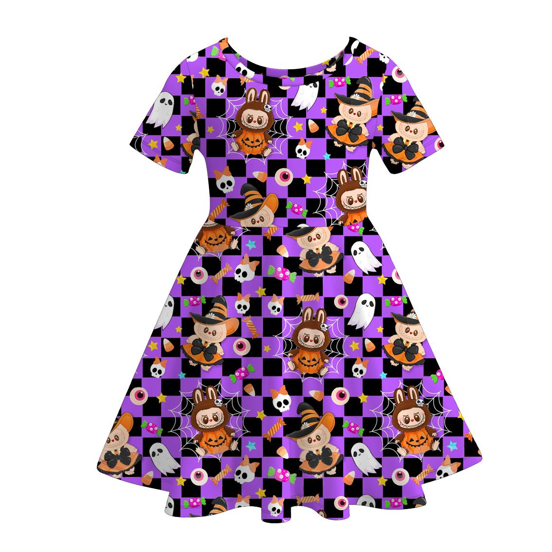 （Pre Order）Girls Halloween Cartoon Print Dress