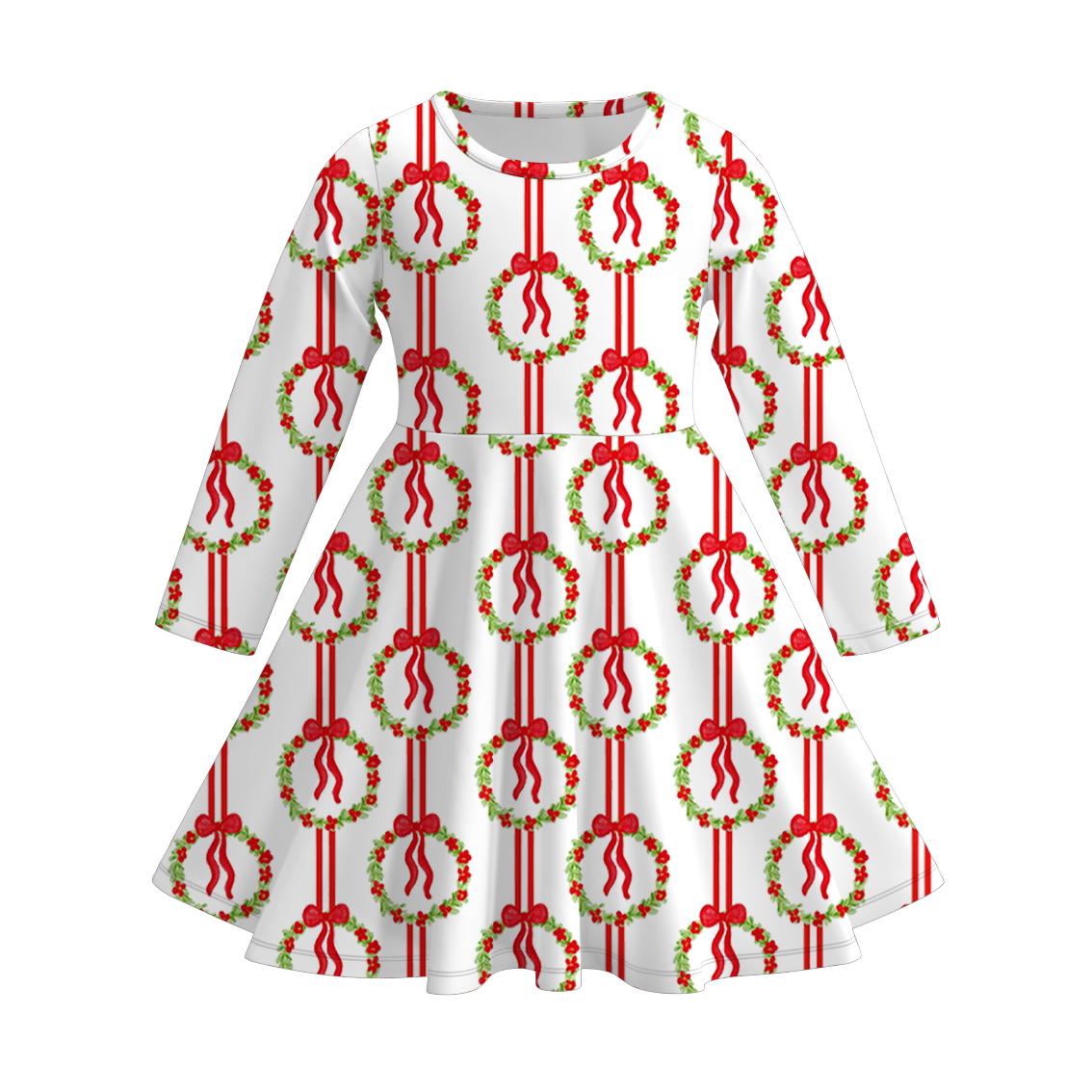 （Pre Order）Girls Christmas Print Dress&Outfit Set