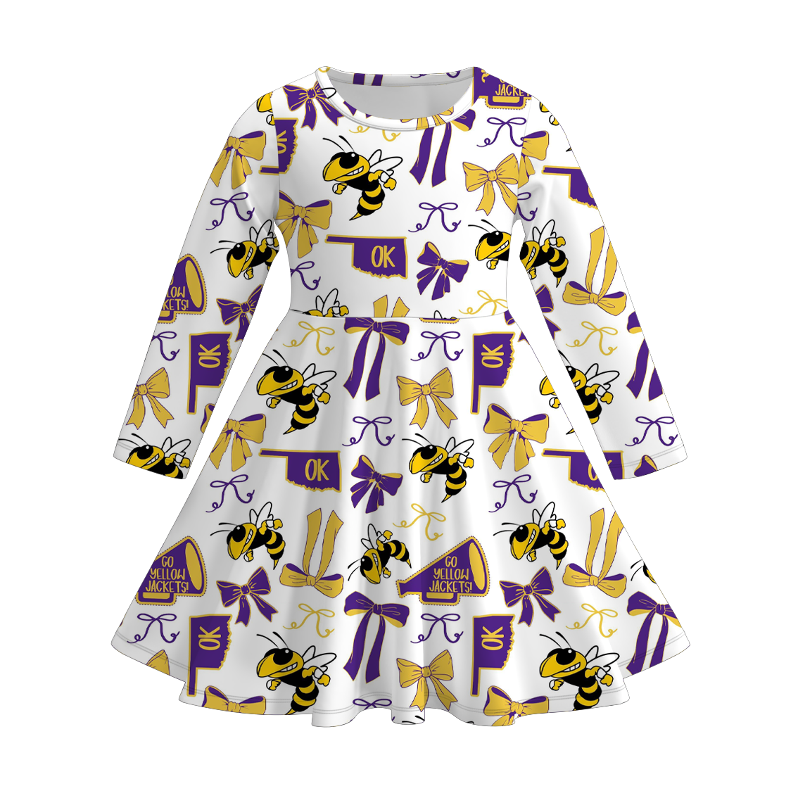 （Pre Order）Girls Football Team Print Dress