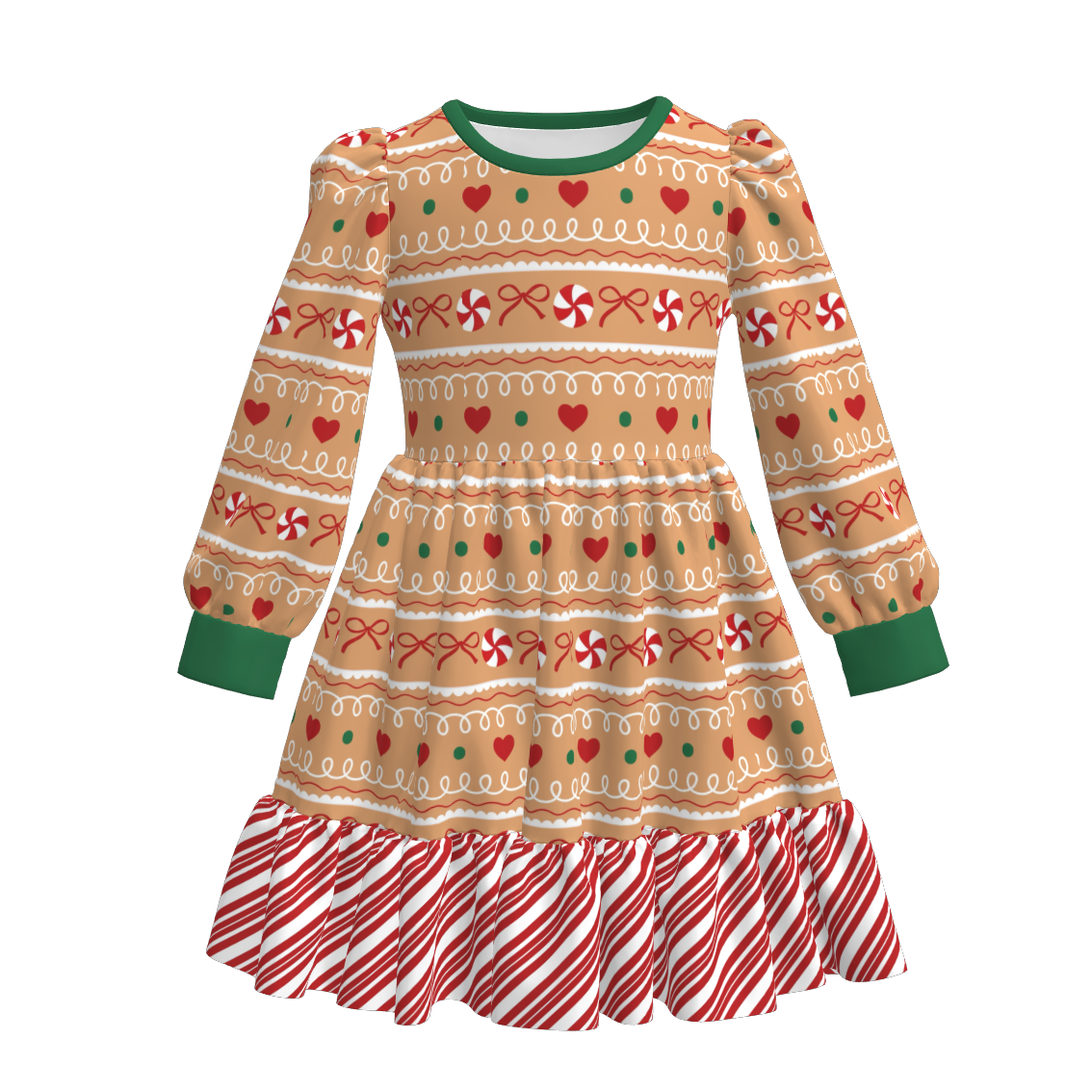 （Pre Order）Girls Christmas Print Dress&Set