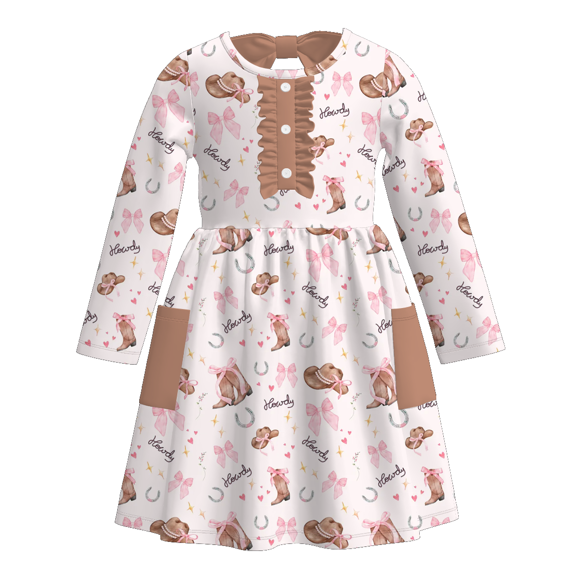 （Pre Order）Family Fall Boots Print Dress,Set＆Romper