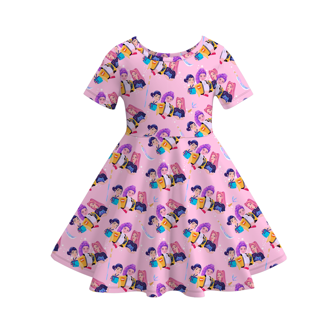 （Pre Order）Girls Movie Character Print Dress,Set&Top