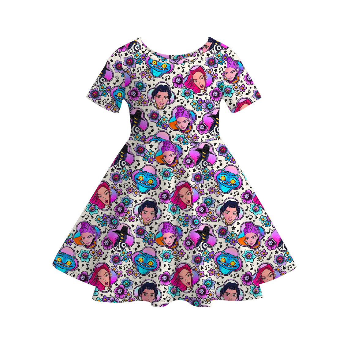 （Pre Order）Girls Movie Character Print Dress,Set&Top