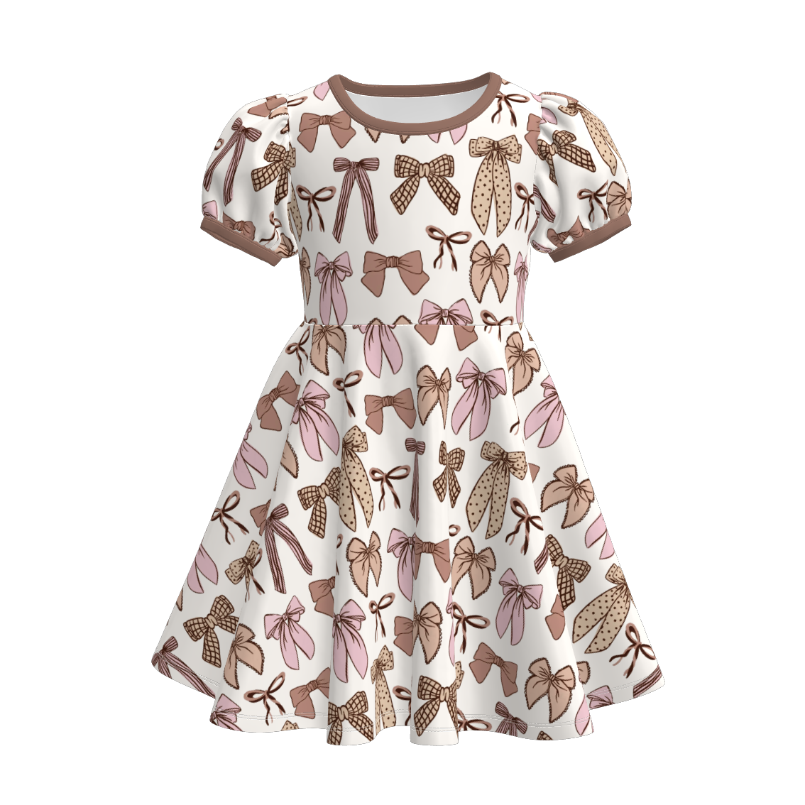（Pre Order）Girls Fall Bow&LBB Print Dress