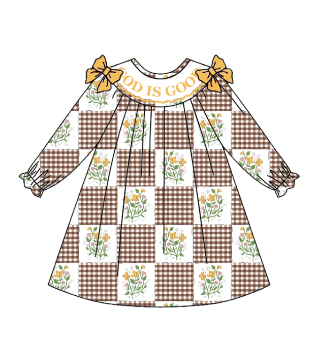 （Pre Order）Sisters Fall Floral Embroidery Smocked Dress＆Romper