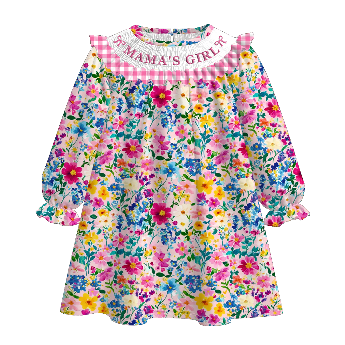 （Pre Order）Sisters Fall Floral Embroidery Smocked Dress＆Romper