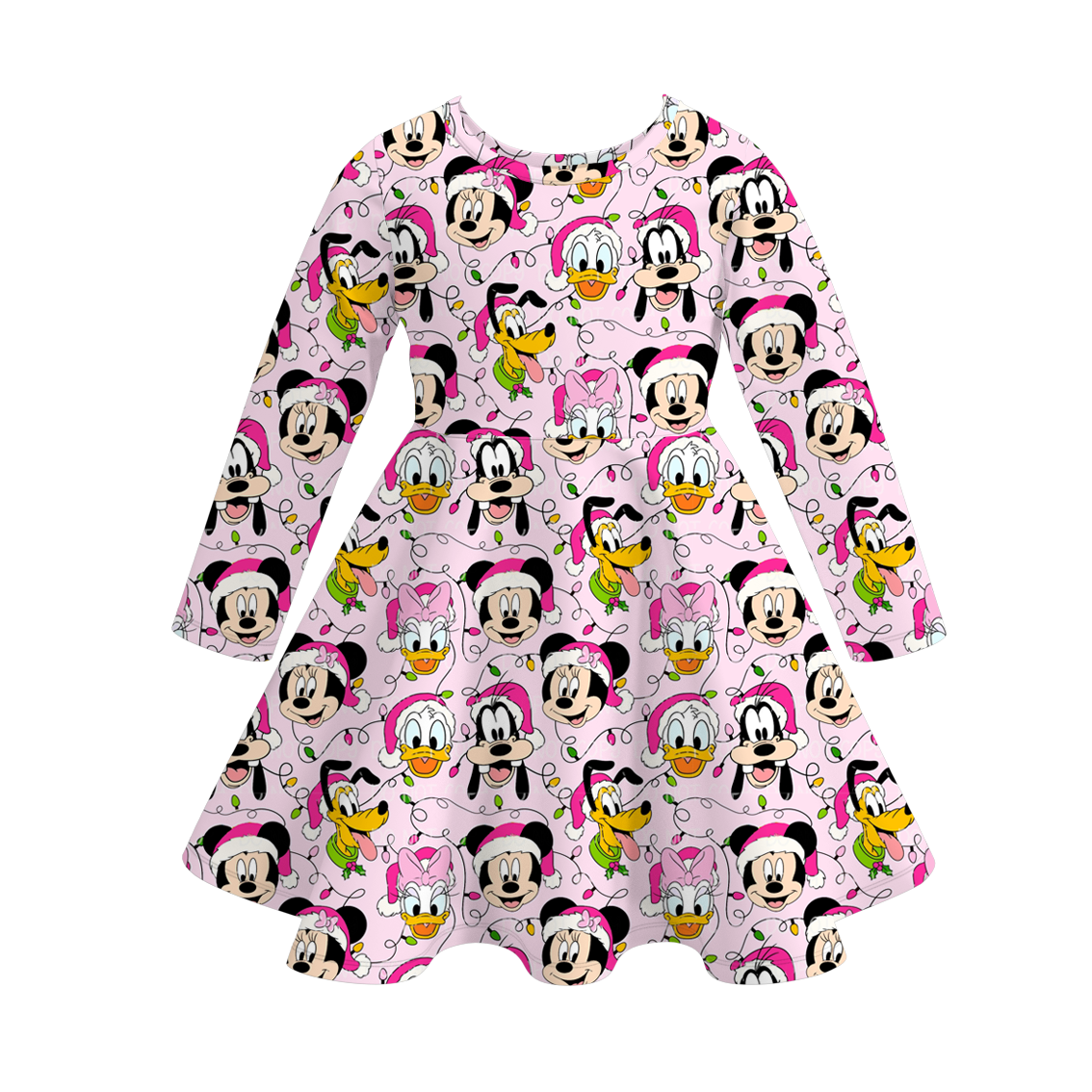 （Pre Order）Girls Christmas Magical World Print Dress