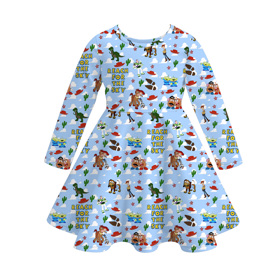 （Pre Order）Girls Christmas Magical World Print Dress