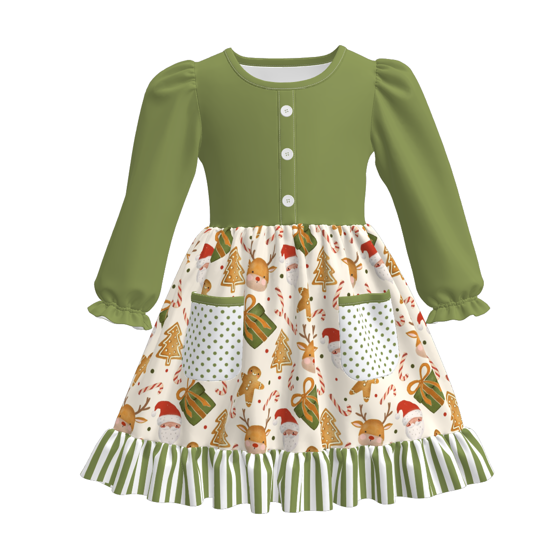 （Pre Order）Sisters Christmas Print Dress,Set＆Romper