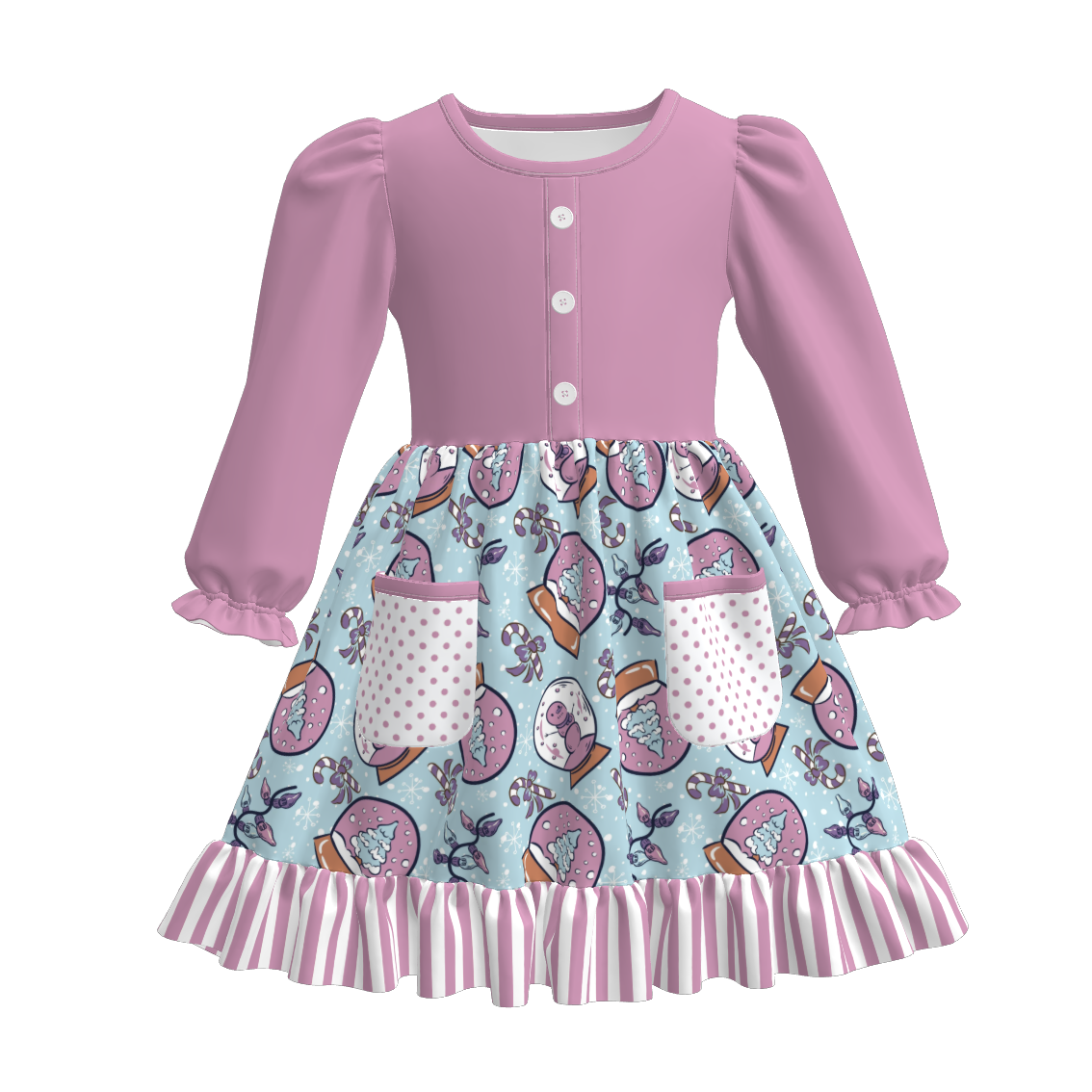 （Pre Order）Sisters Christmas Print Dress,Set＆Romper