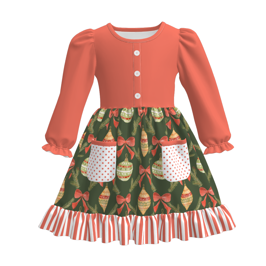 （Pre Order）Sisters Christmas Print Dress,Set＆Romper