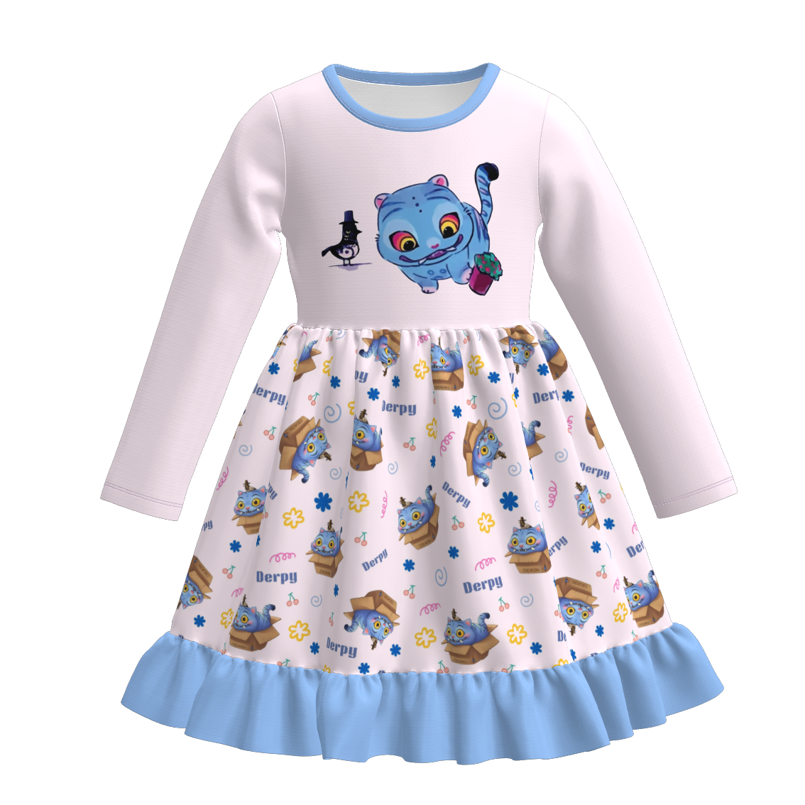 （Pre Order）Girls Movie Character Print Ruffle Dress