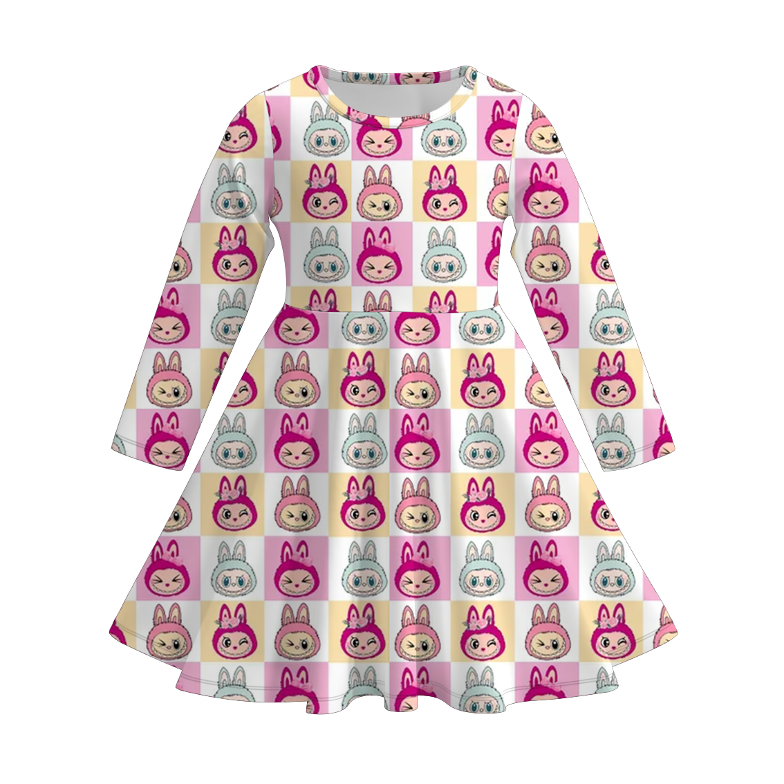 （Pre Order）Girls Christmas LBB Print Long Sleeves Dress