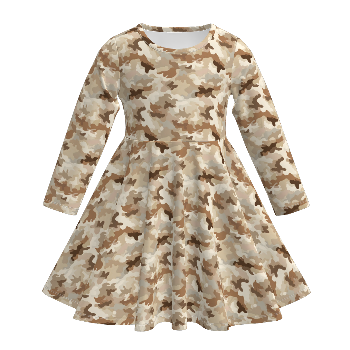（Pre Order）Girls Fall Leopard Print Long Sleeves Dress