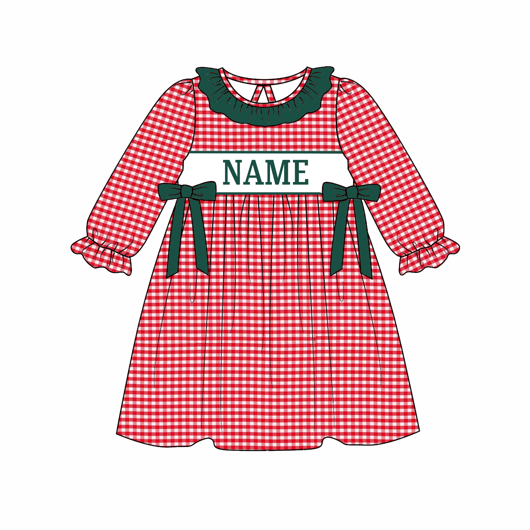 （Pre Order）Family Christmas Embroidery Smocked Dress,Set&Romper