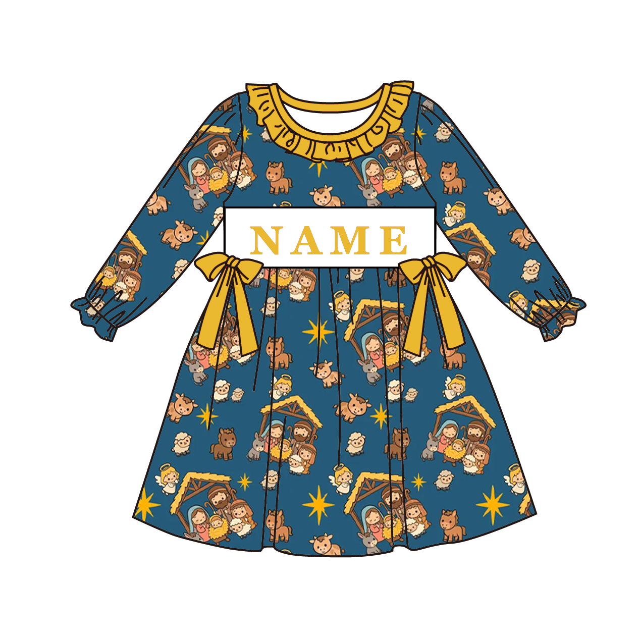（Pre Order）Family Christmas Embroidery Smocked Dress&Romper