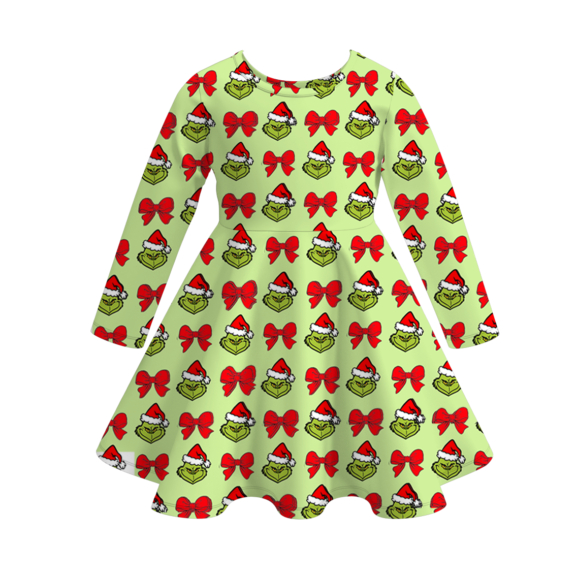 （Pre Order）Girls Christmas Cartoon Print Dress
