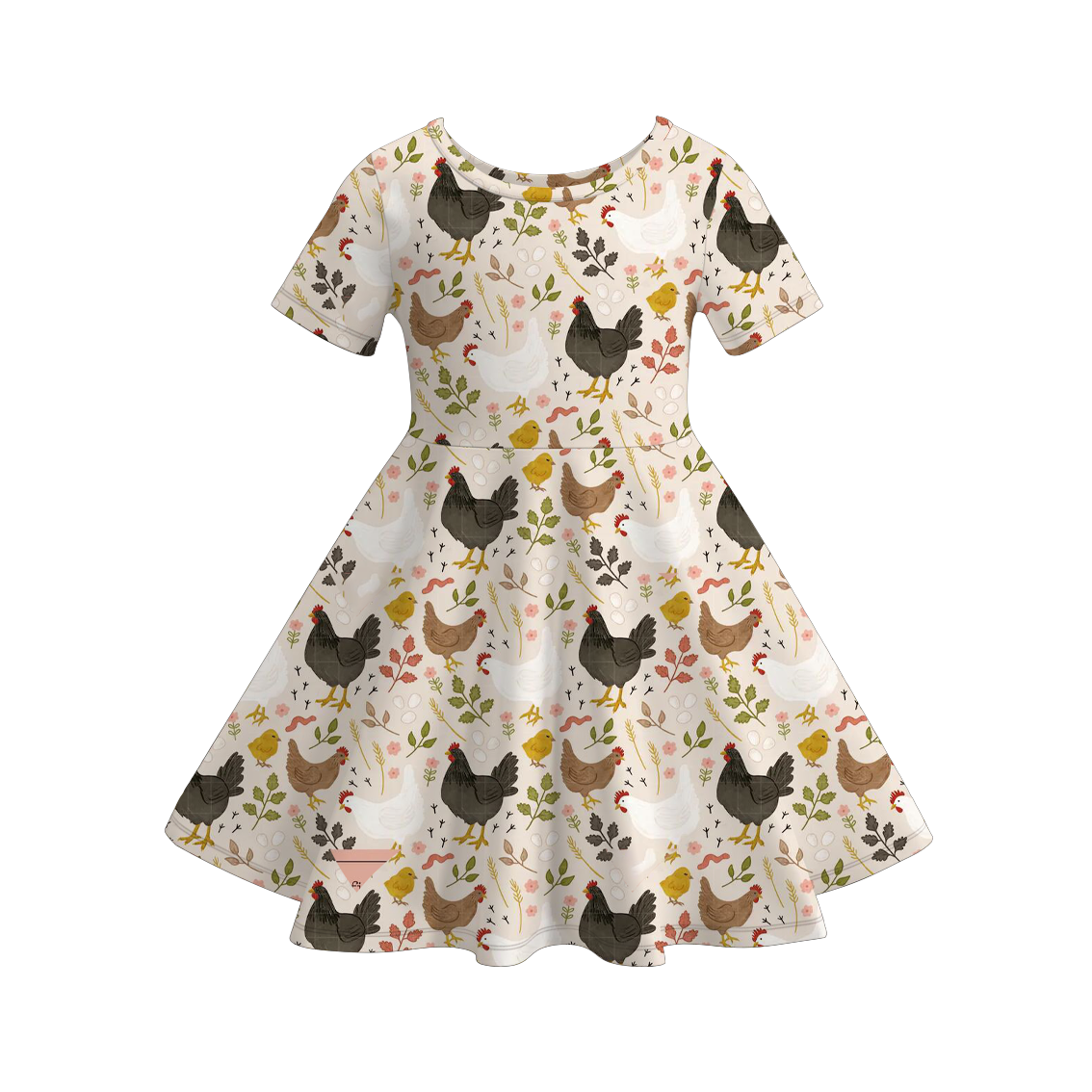 （Pre Order）Girls Fall Farm Chick&Boots Print Dress