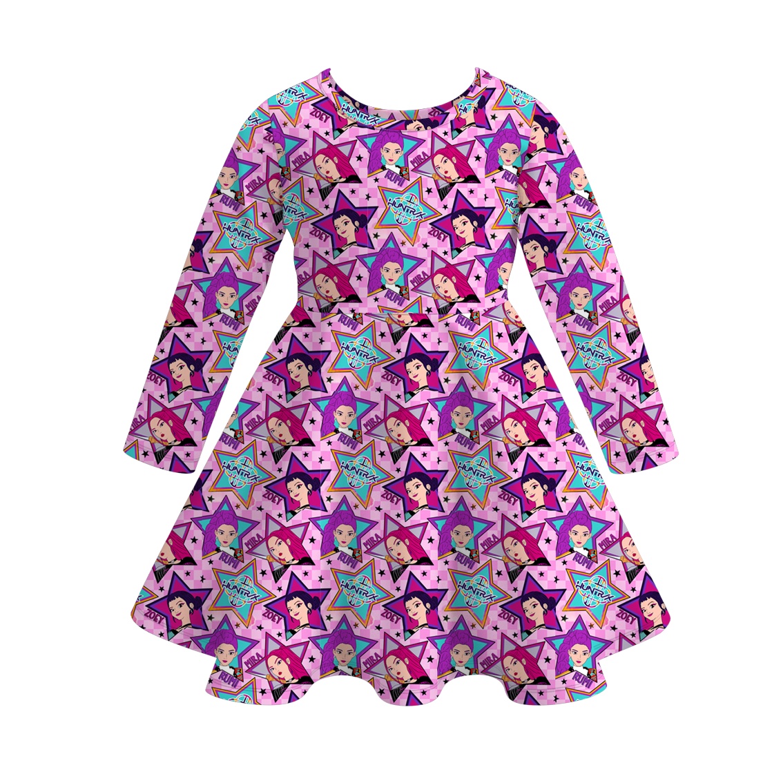 （Pre Order）Girls Movie Character Print Long Sleeves Dress