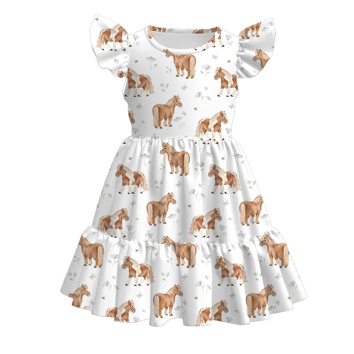 （Pre Order）Family Fall Horse Print Dress,Pajamas,Romper