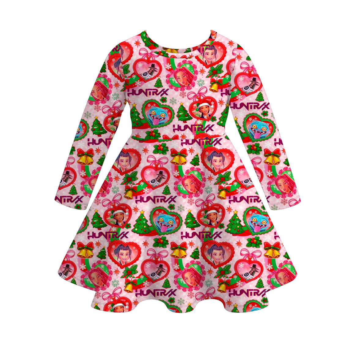 （Pre Order）Girls Movie Character Print Long Sleeves Dress