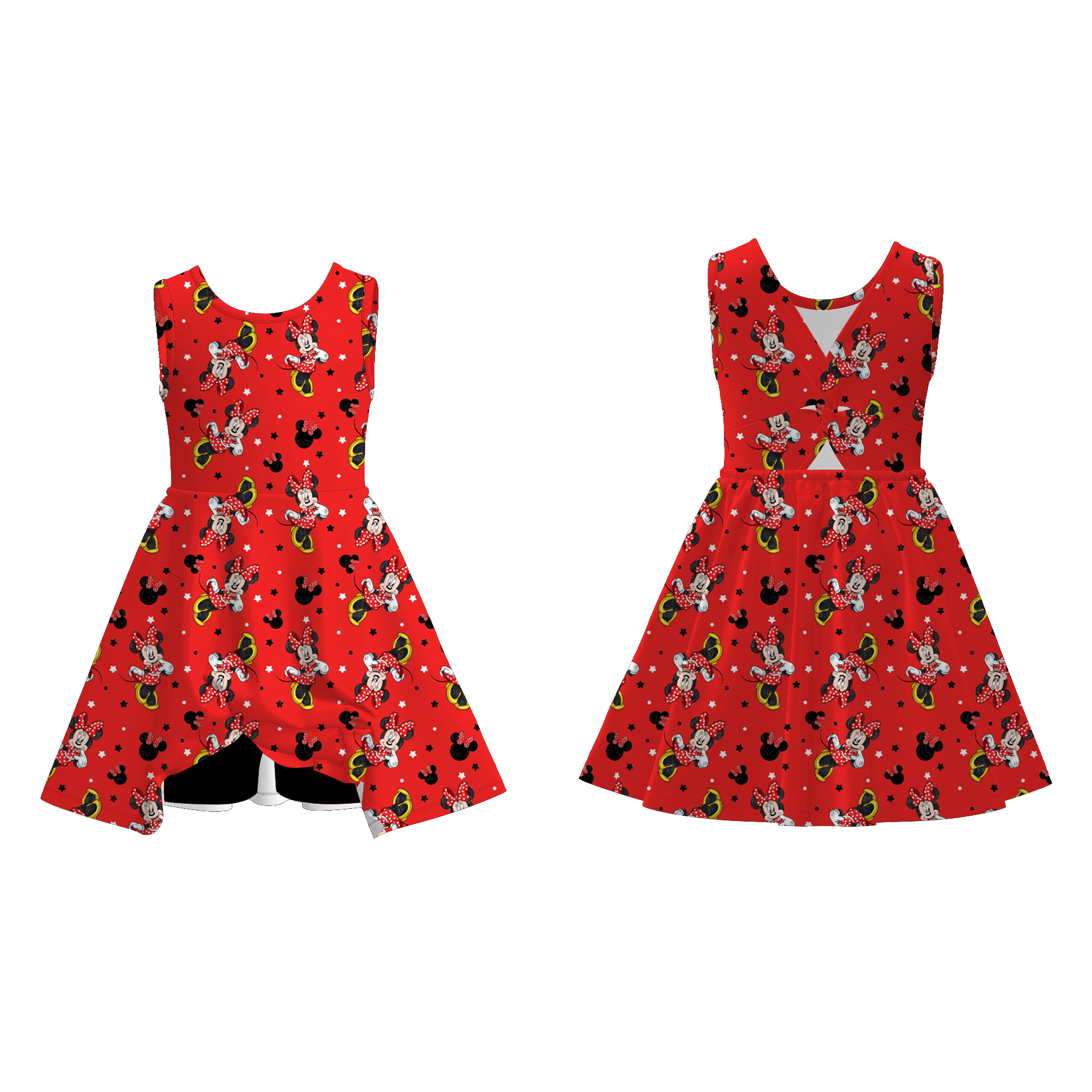 （Pre Order）Girls Christmas Cartoon Print Dress&Set