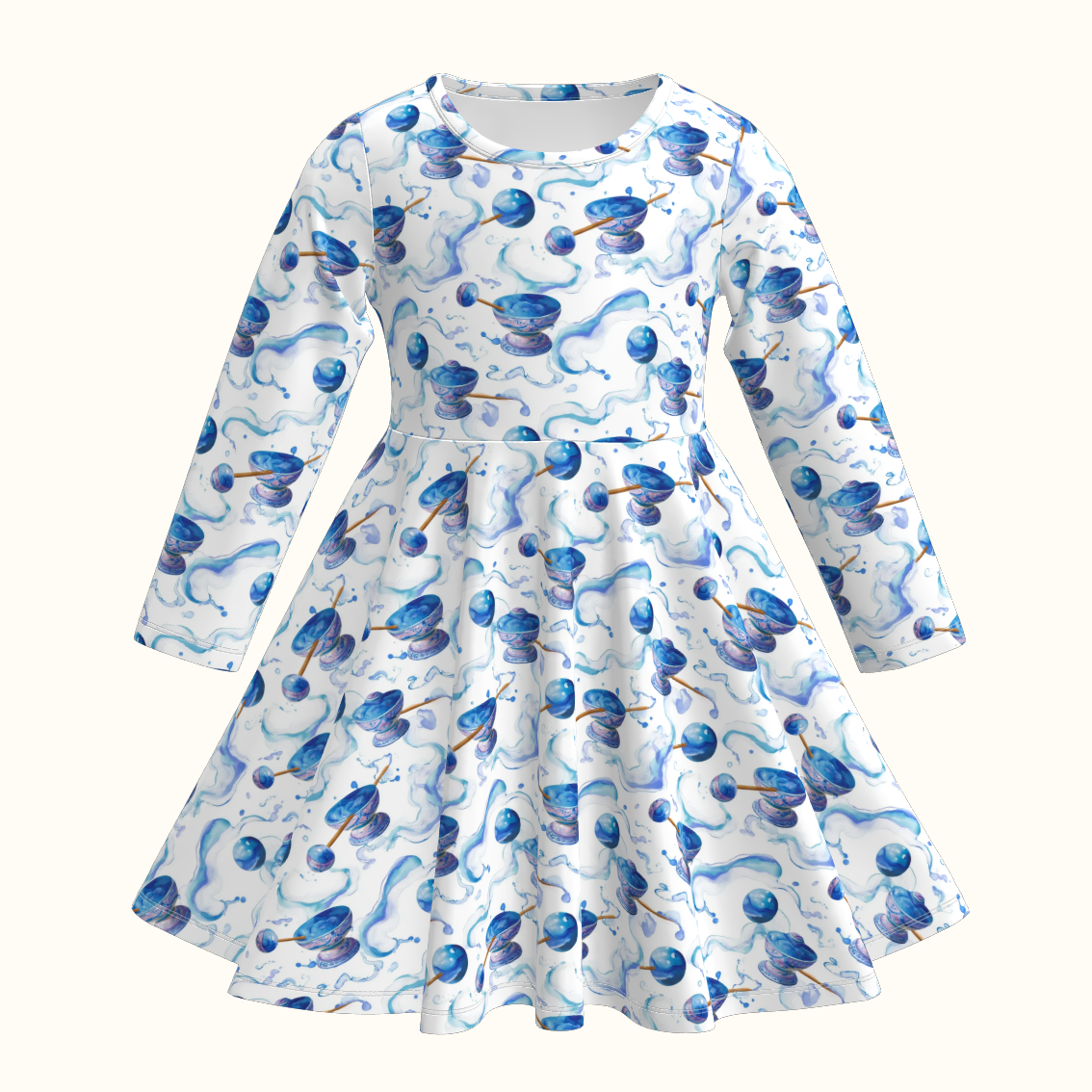 （Pre Order）Girls Fall Print Long Sleeves Dress