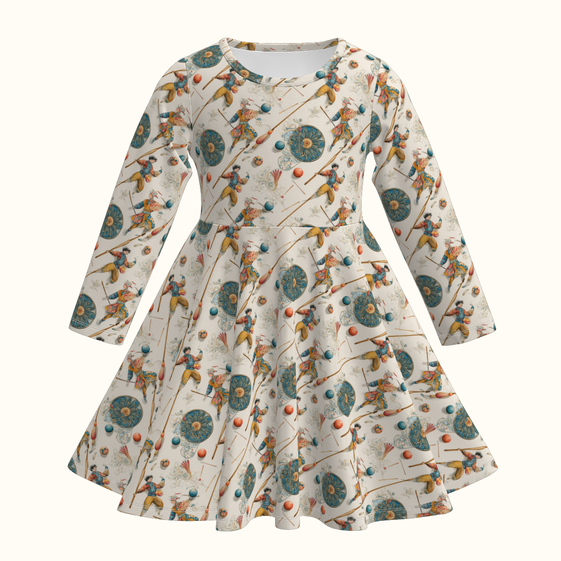 （Pre Order）Girls Fall Print Long Sleeves Dress