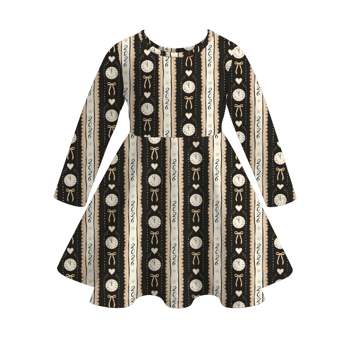 （Pre Order）Girls Happy New Year Print Dress