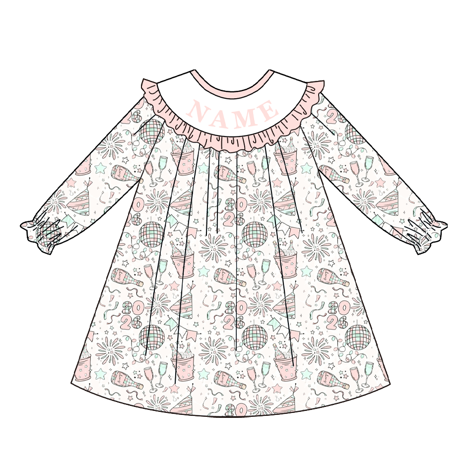 （Pre Order）Sisters New Year Embroidery Smocked Dress&Romper