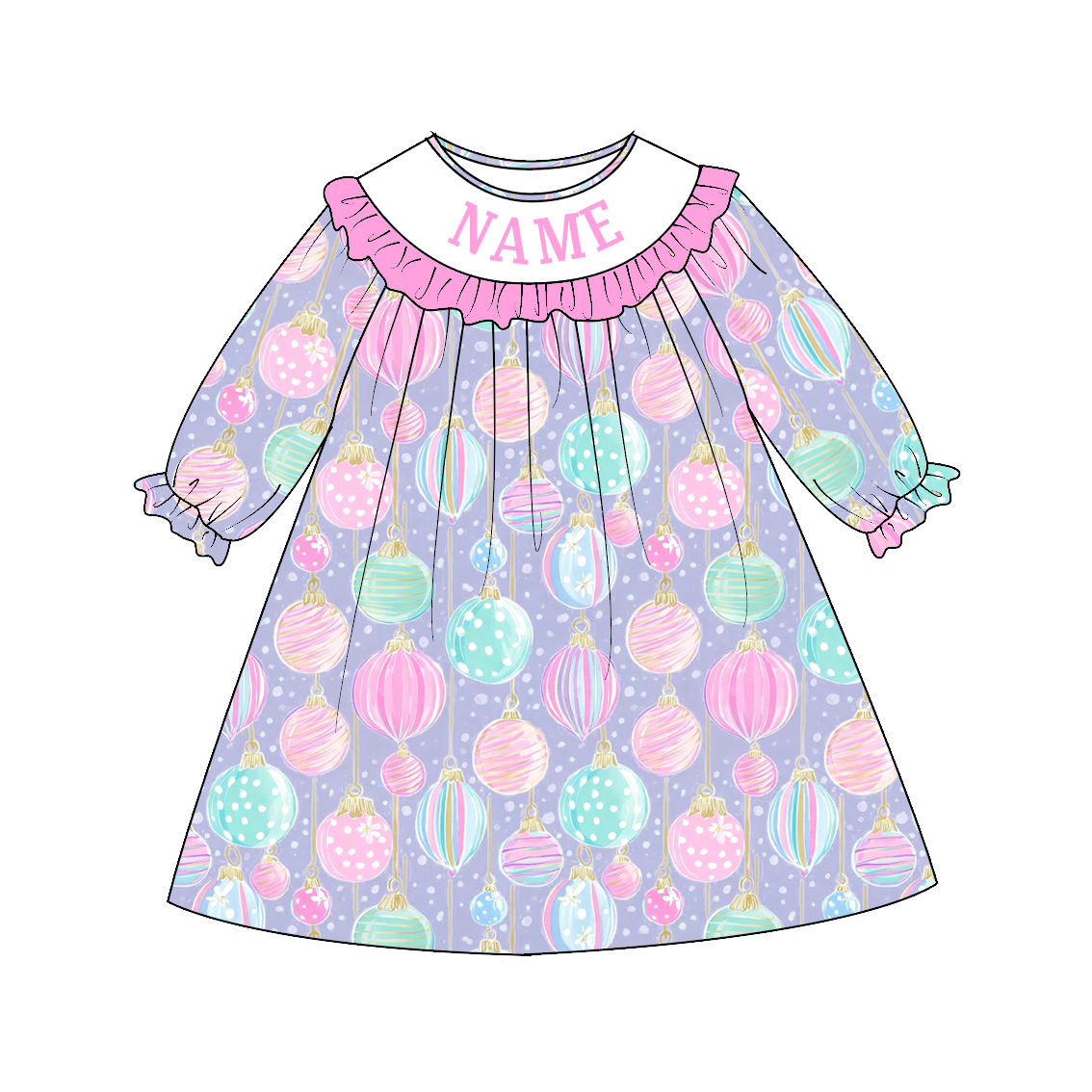 （Pre Order）Sisters Christmas Embroidery Smocked Dress&Romper