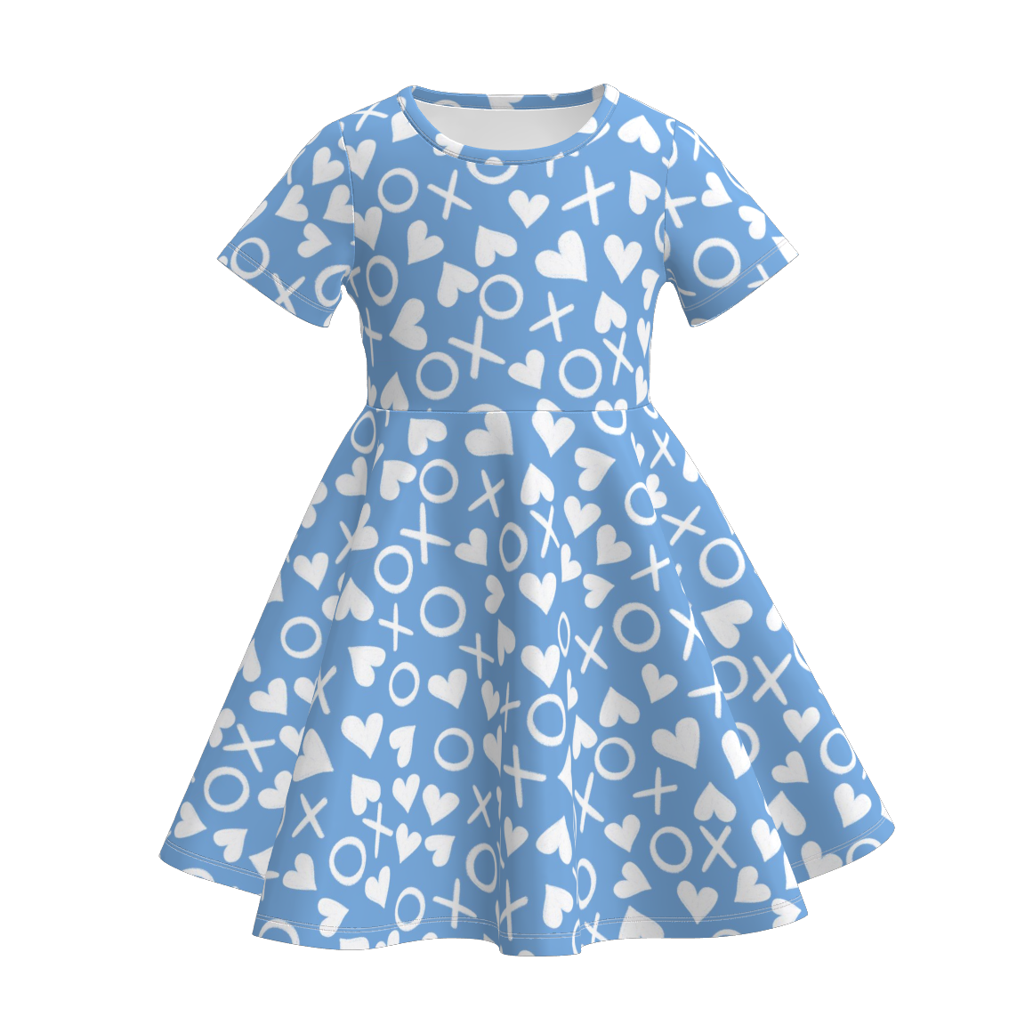 （Pre Order）Girls Valentine's Day Cartoon Print Dress