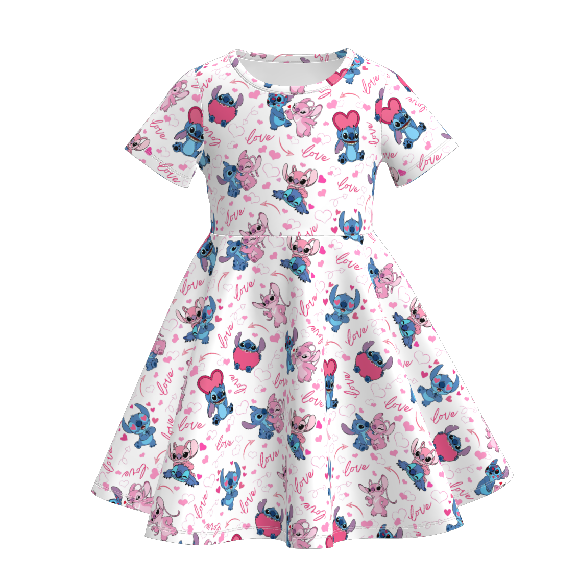 （Pre Order）Girls Valentine's Day Cartoon Print Dress