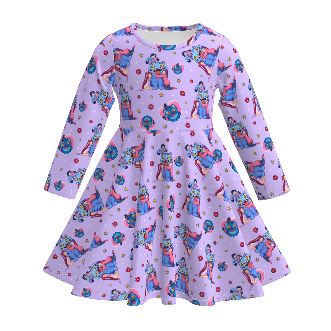 （Pre Order）Girls Movie Character Print Long Sleeves Dress