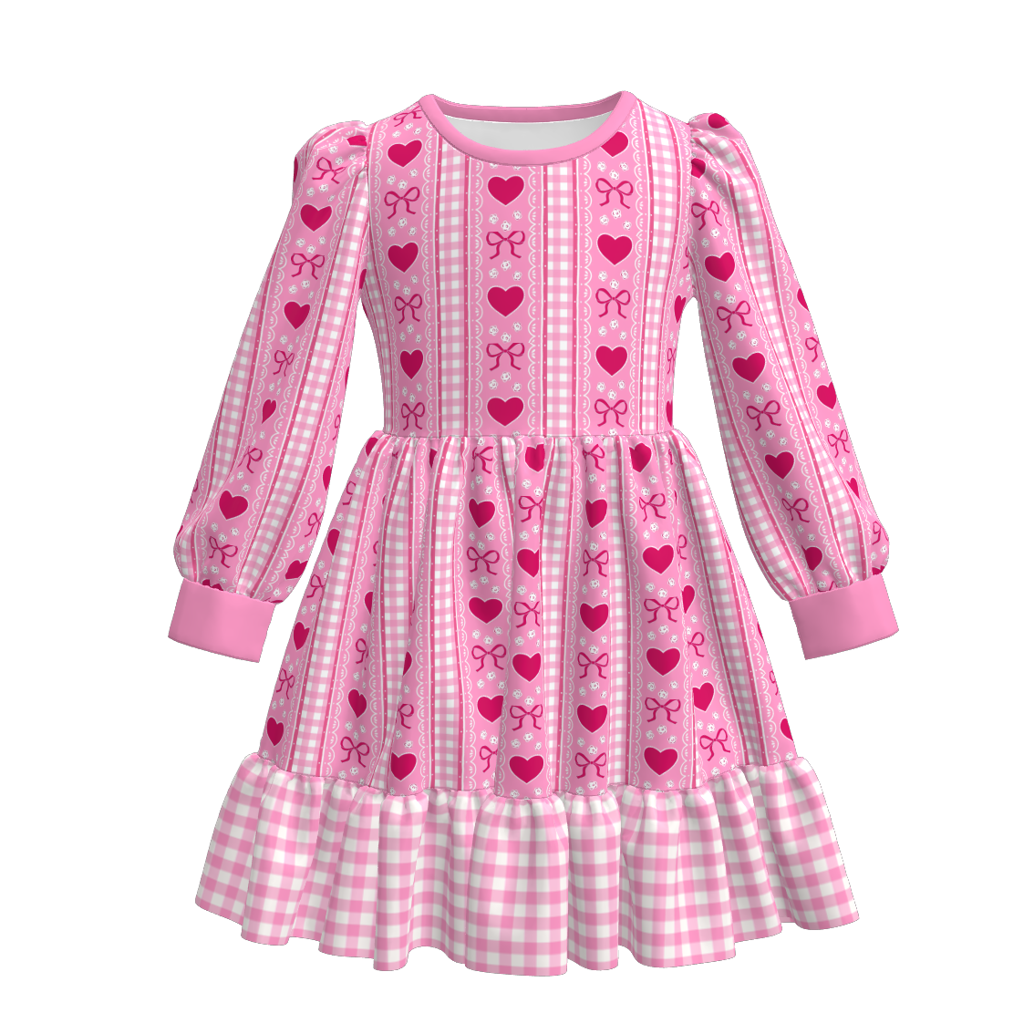 （Pre Order）Girls Valentine's Day Print Dress,Set&Top