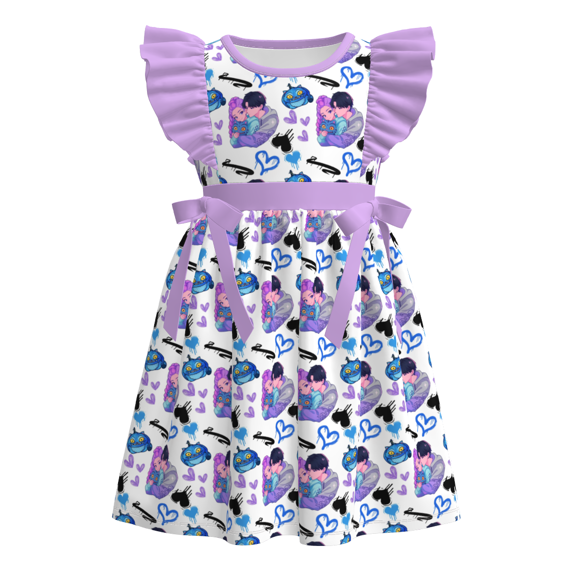（Pre Order）Girls Valentine's Day Movie Character Print Dress