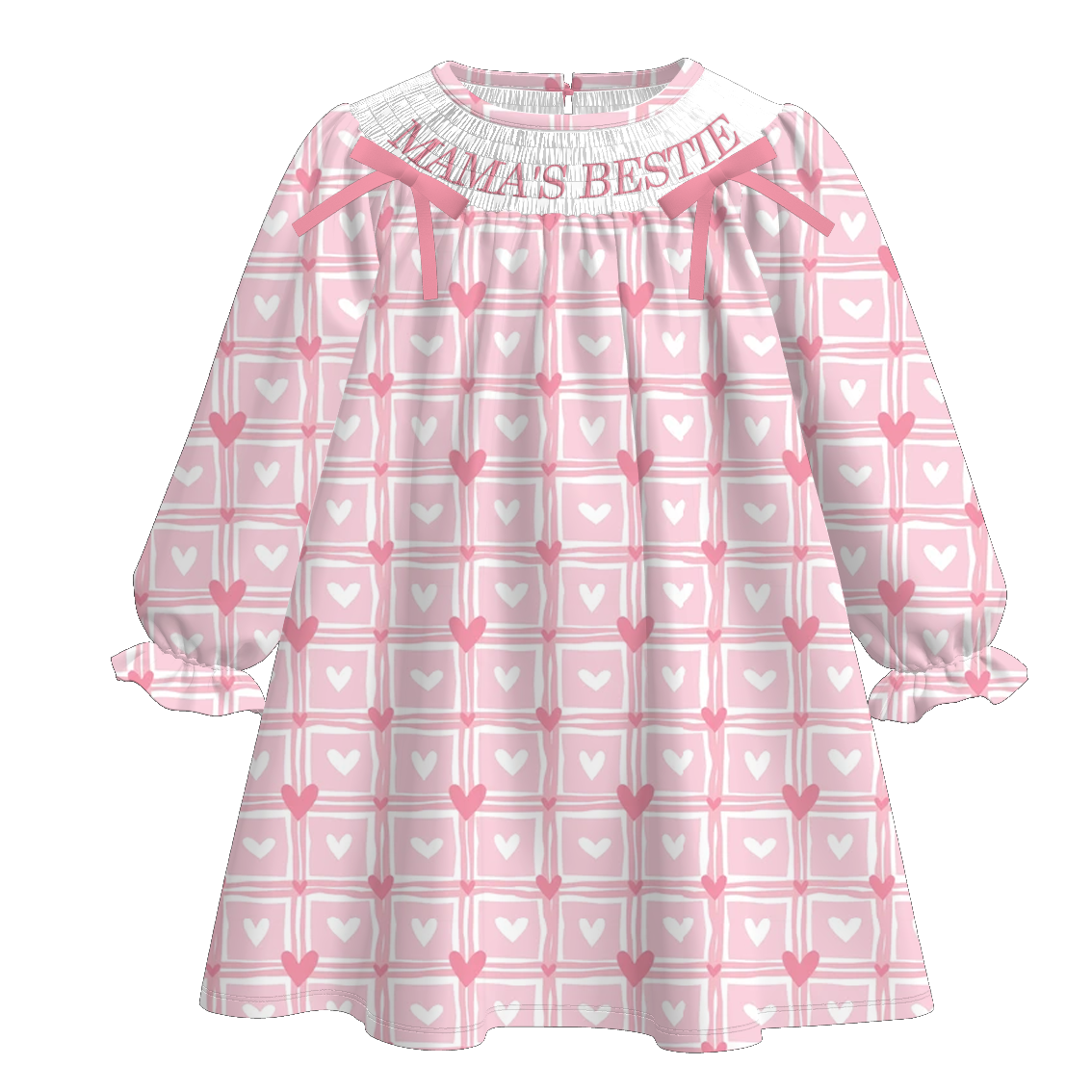（Pre Order）Sisters Valentine's Day Embroidery Smocked Dress&Romper