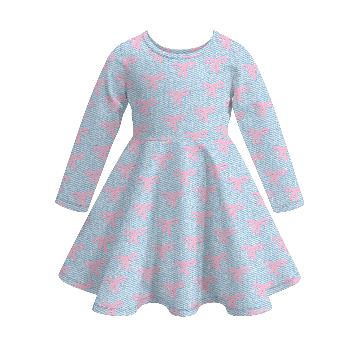 （Pre Order）Girls Valentine's Day Print Long Sleeves Dress