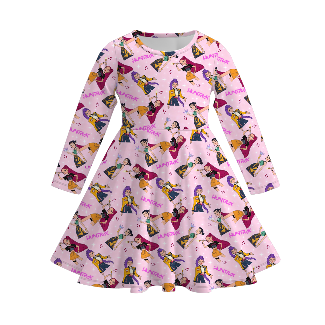 （Pre Order）Girls Movie Character Print Long Sleeves Dress