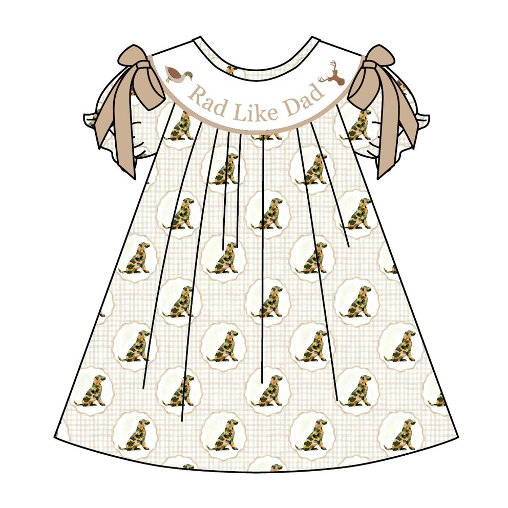 （Pre Order）Family Spring&Summer Animal Embroidery Smocked Dress,Set＆Romper