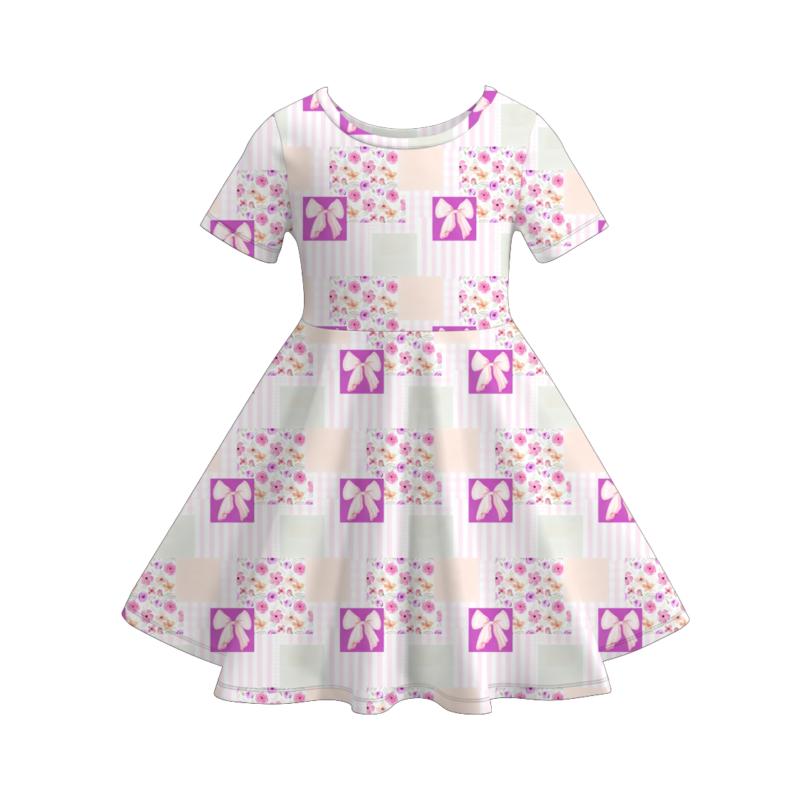 （Pre Order）Girls Spring&Summer Floral Print Dress
