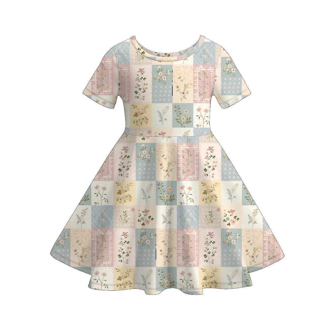 （Pre Order）Girls Spring&Summer Floral Print Dress
