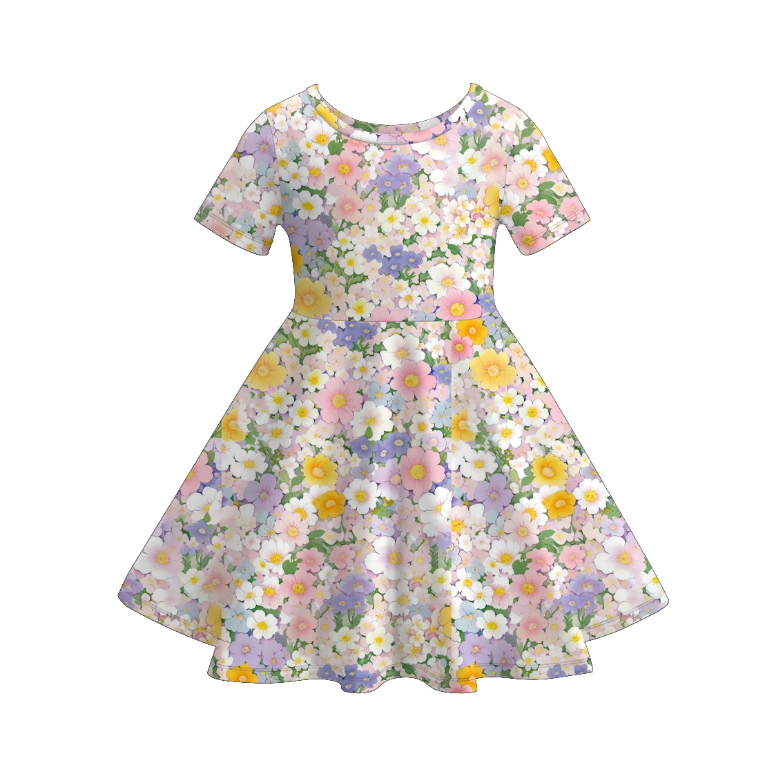 （Pre Order）Girls Spring&Summer Floral Print Dress