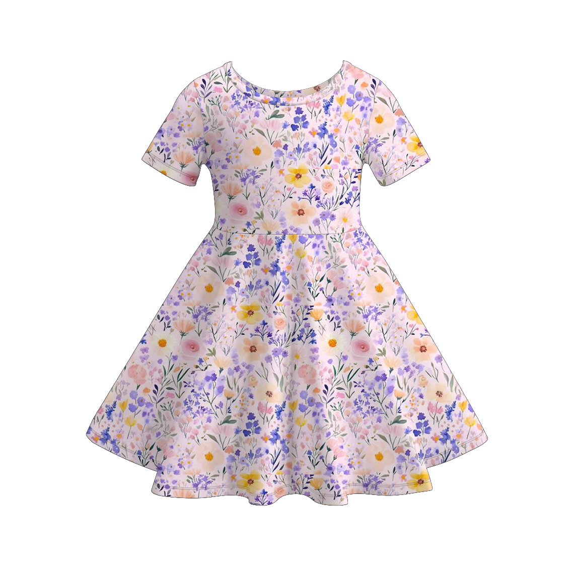 （Pre Order）Girls Spring&Summer Floral Print Dress