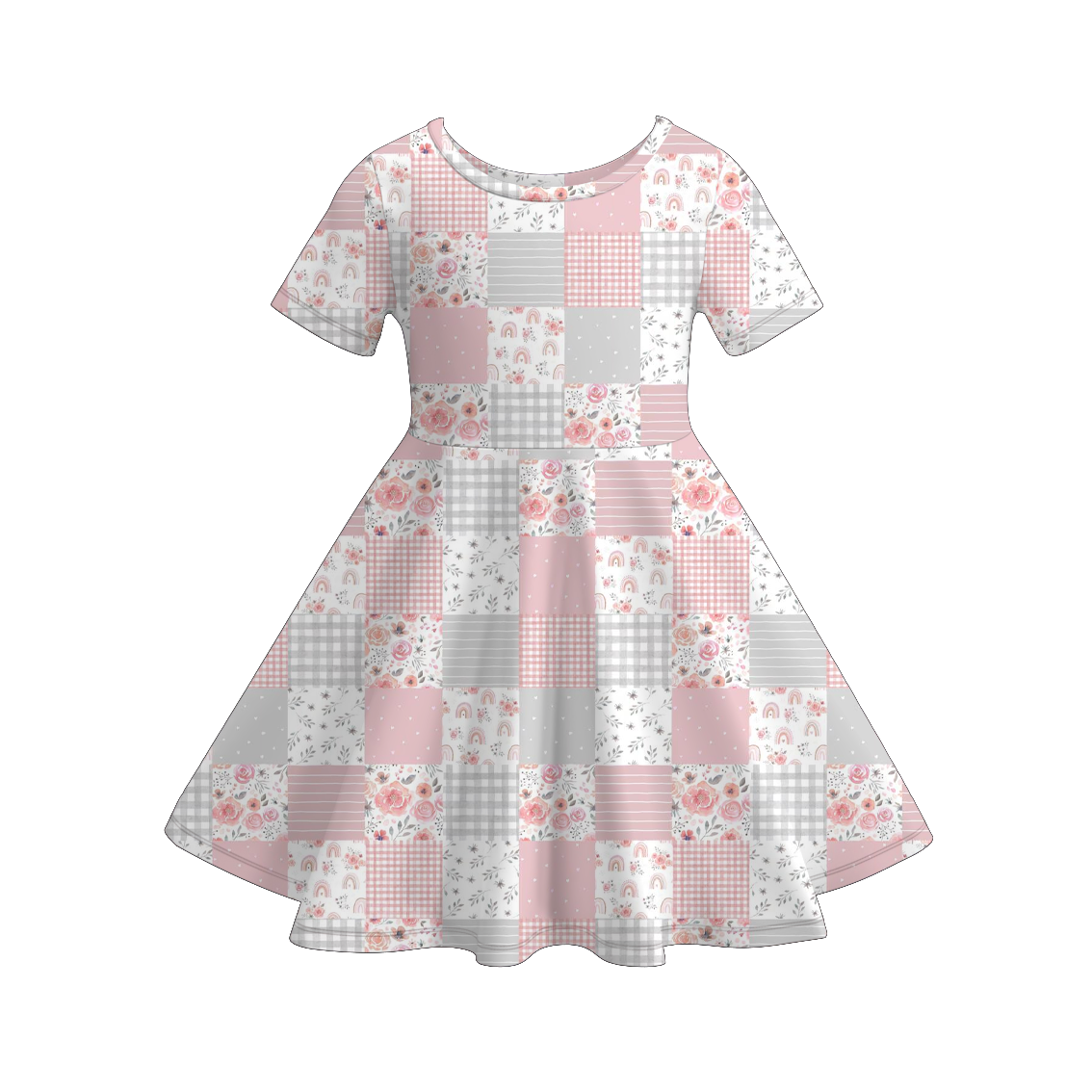 （Pre Order）Girls Spring&Summer Floral Print Dress