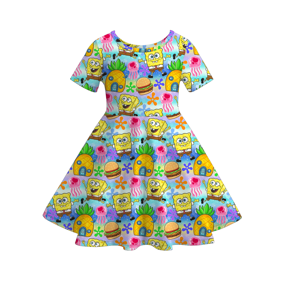 （Pre Order）Girls Spring&Summer Cartoon Print Dress