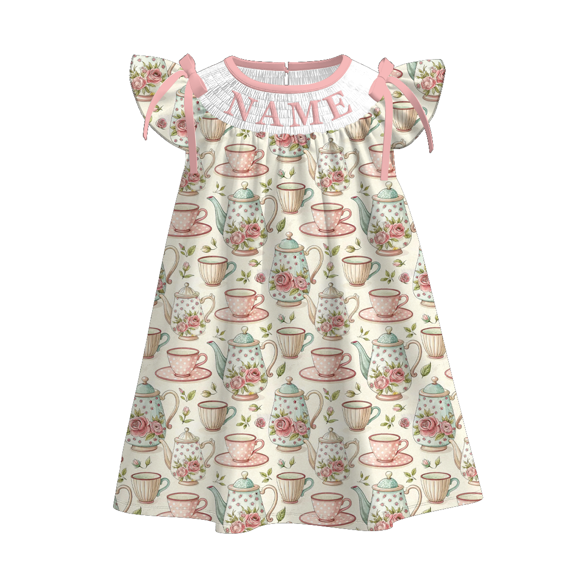 （Pre Order）Sisters Spring Floral Embroidery Smocked Dress,Set&Romper