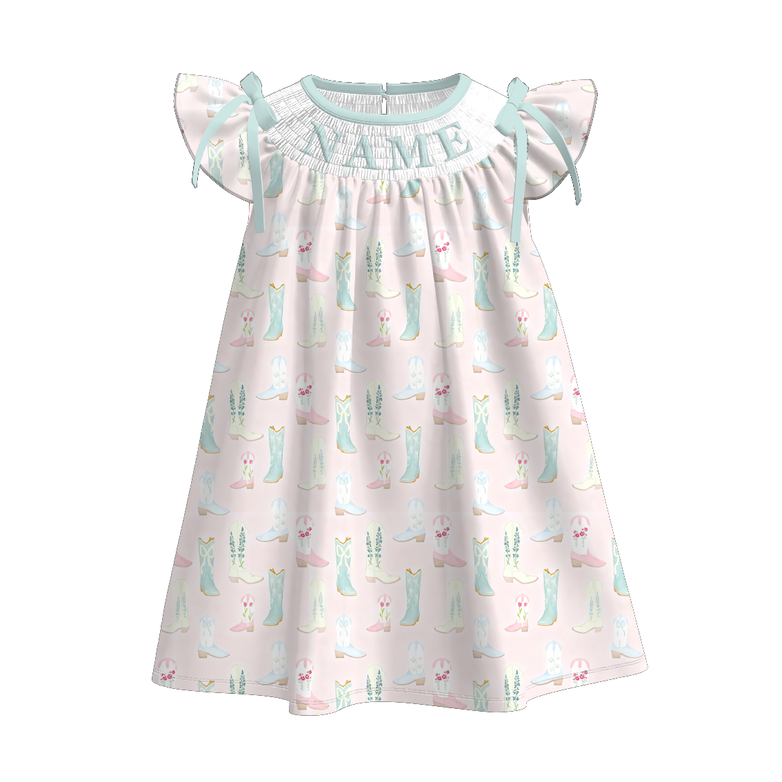 （Pre Order）Sisters Spring Boots Embroidery Smocked Dress,Set&Romper