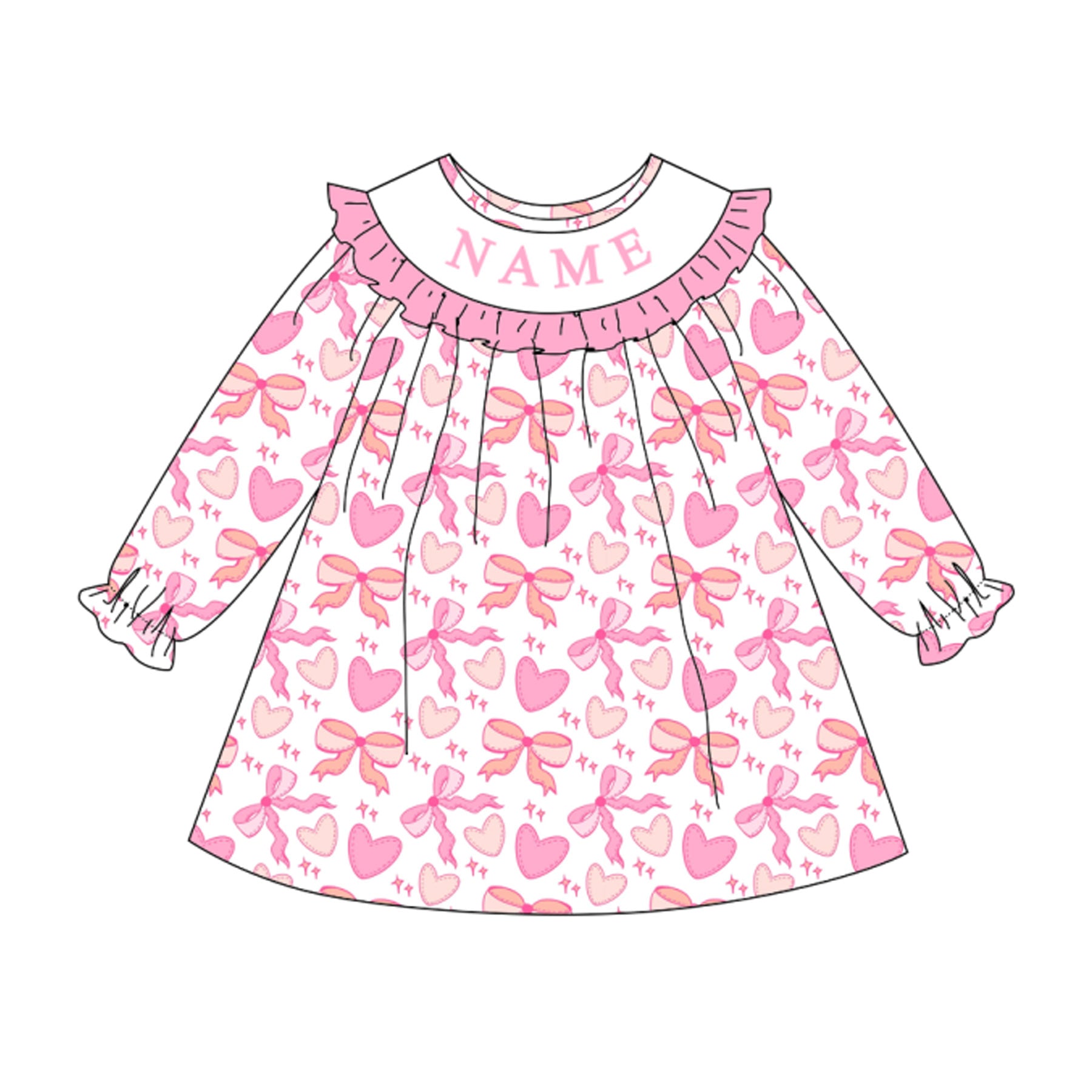 （Pre Order）Sisters Spring Bow Embroidery Smocked Dress&Romper