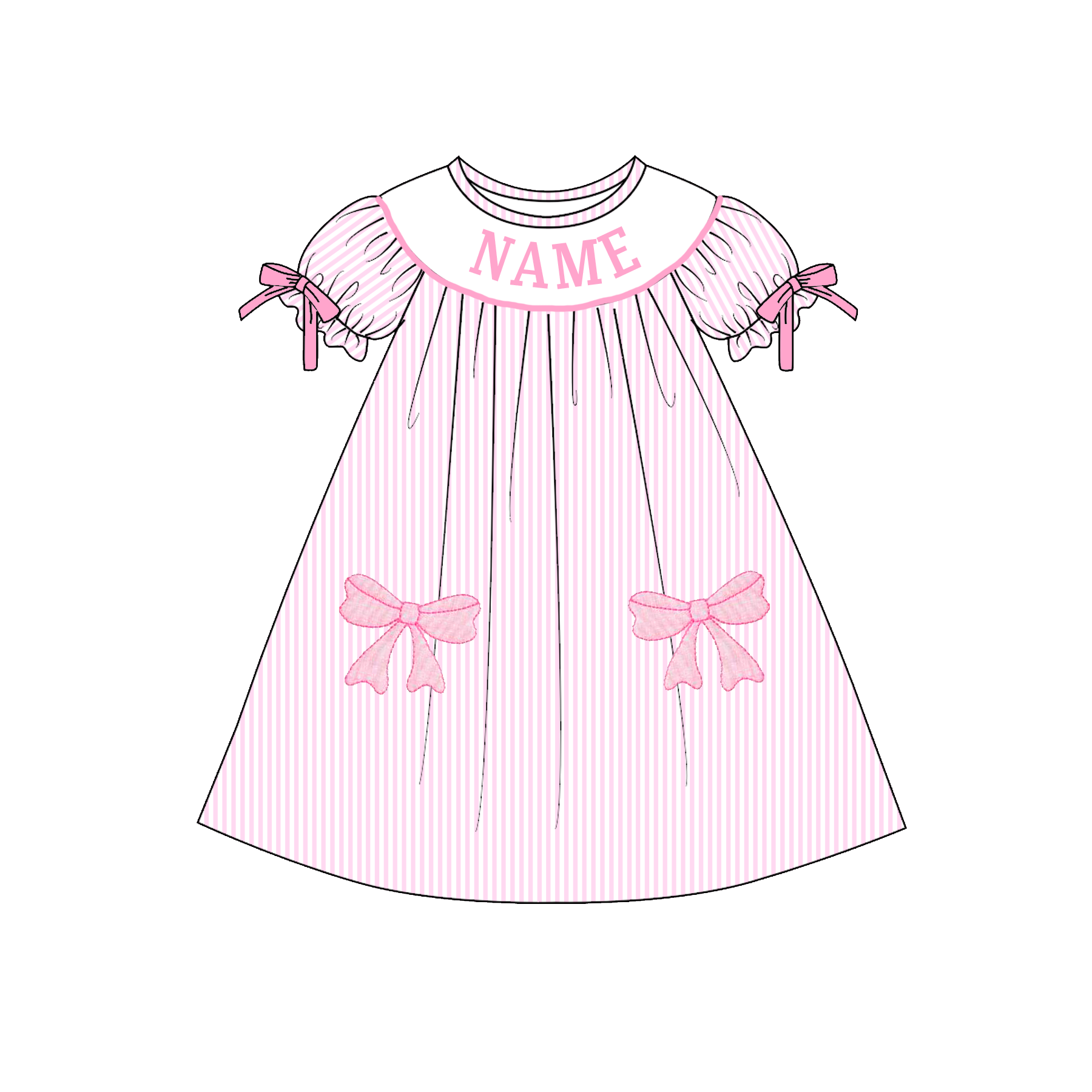 （Pre Order）Sisters Valentine's Day Embroidery Smocked Dress&Romper